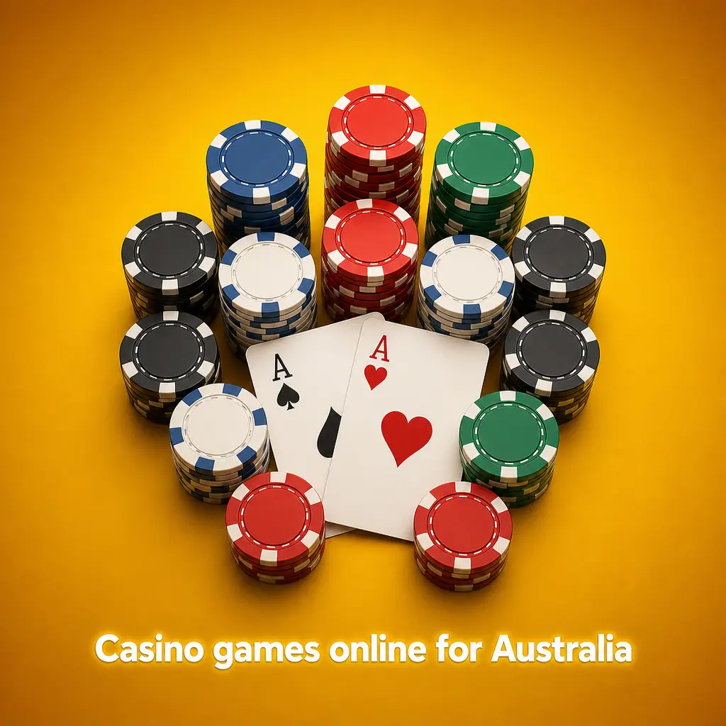 Australian online casino games including pokies, blackjack, roulette, baccarat, live dealer tables, and game shows with 2500+ titles