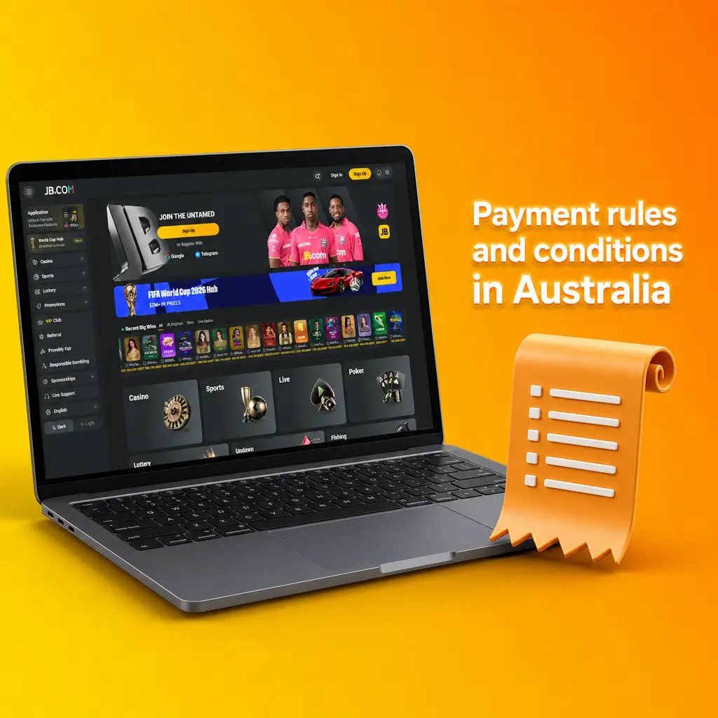 Australian payment rules showing ID verification, wagering requirements, withdrawal limits and payout conditions for safe money transfers