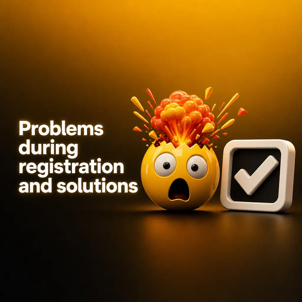Person troubleshooting account registration issues including ID verification, location errors, and duplicate account problems in Australia